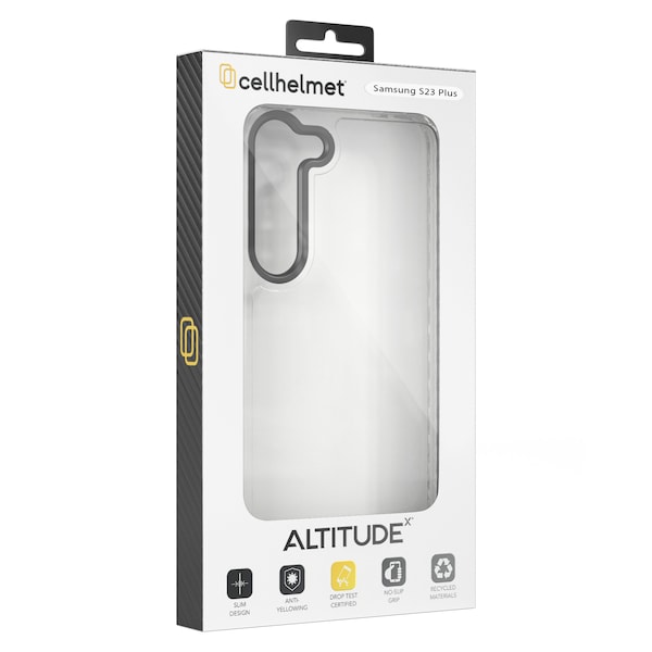 Cellhelmet Altitude X Case for Samsung Galaxy S23 Plus, Crystal Clear - C-ALT-S23-PLUS-CC