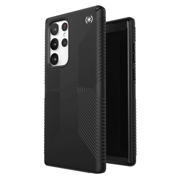 Speck Presidio Grip 2 Case For Samsung Galaxy S22 Ultra, Black And White - 144228-D143