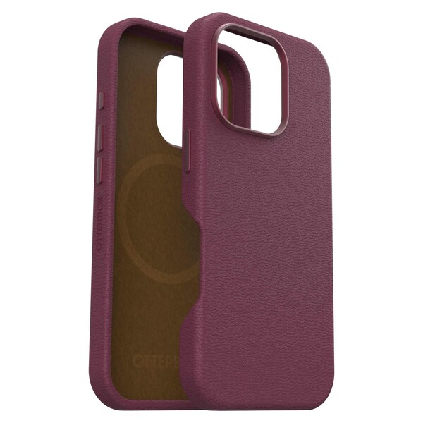 Otterbox Symmetry Cactus Leather Magsafe Case For Apple Iphone 16 Pro, Maroon Bells - 77-96311