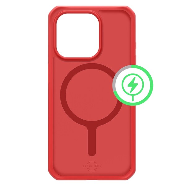 Itskins Hybrid r Frost Magsafe Case For Apple Iphone 15 Pro, Red - AP5X-HMFRT-REDD