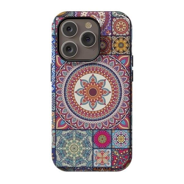 Artscase StrongFit Designer Cases for iPhone 14 Pro, Orange - Mandalas - AC-02219548