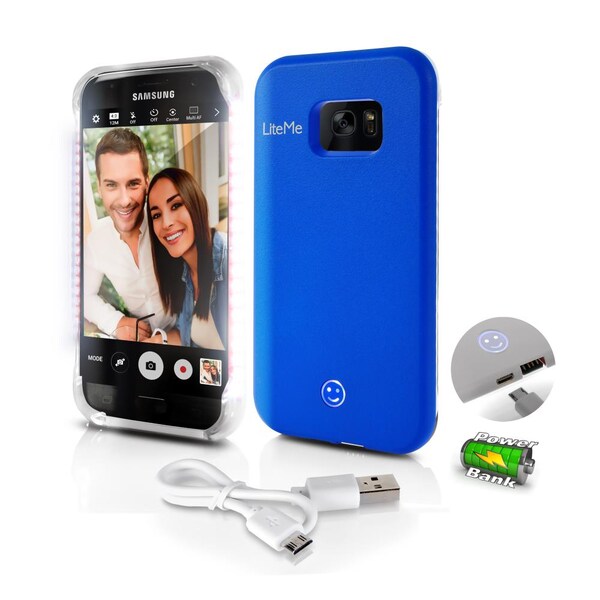 Serenelife Led Selfie Case For Samsung S7 Edge, SL302S7BL - SL302S7BL