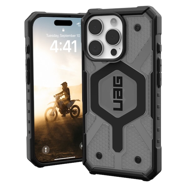 Urban Armor Gear Pathfinder Clear Magsafe Case For Apple Iphone 16 Pro, Ash - 114464113131