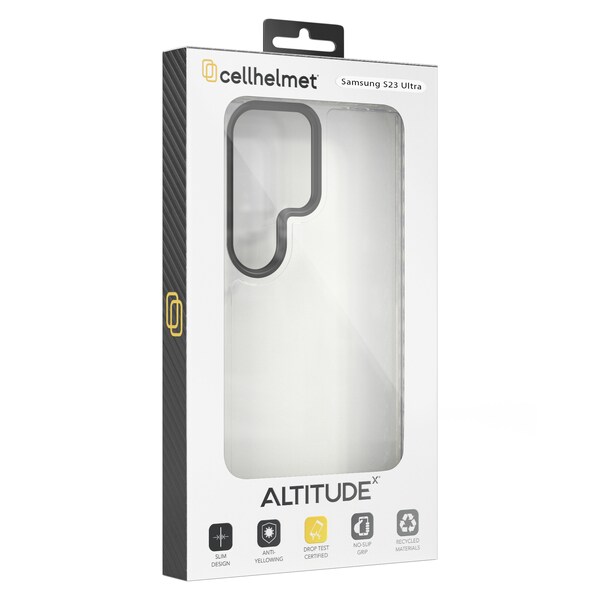 Cellhelmet Altitude X Case for Samsung Galaxy S23 Ultra, Crystal Clear - C-ALT-S23-ULTRA-CC