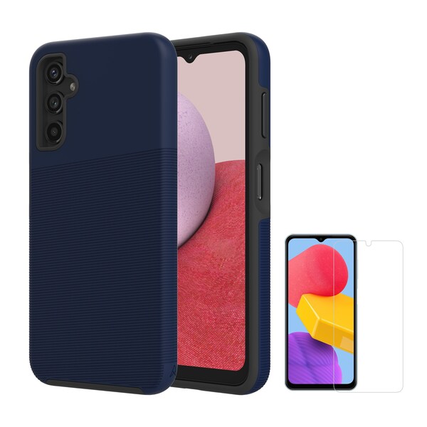 Axessorize PROTech Case and Glass Screen Protector for Samsung Galaxy A14 5G, Astral Blue - PSAMR3041