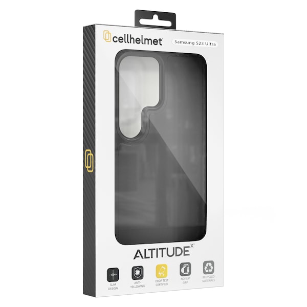 Cellhelmet Altitude X Case for Samsung Galaxy S23 Ultra, Onyx Black - C-ALT-S23-ULTRA-OB