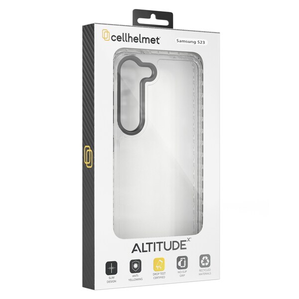 Cellhelmet Altitude X Case for Samsung Galaxy S23, Crystal Clear - C-ALT-S23-CC