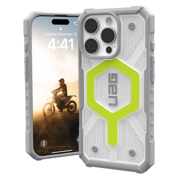 Urban Armor Gear Pathfinder Clear Magsafe Case For Apple Iphone 16 Pro, Active Neon - 114464118181