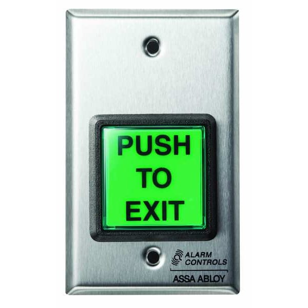 Controles de Alarma Botón de Empuje, 5 in. H, con Luminaria Verde - TS-2-2