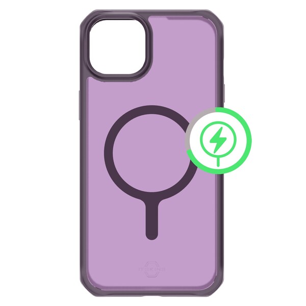 Itskins Hybrid r Frost Magsafe Case For Apple Iphone 15 Plus / Iphone 14 Plus, Deep Purple - AP5R-HMFRT-DEPP