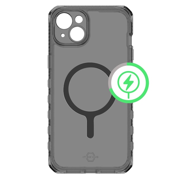 Itskins Supreme r Clear Magsafe Case For Apple Iphone 15 Plus / Iphone 14 Plus, Graphite - AP5R-MGCLR-GRPR
