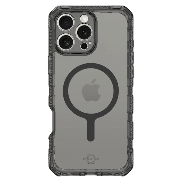Itskins Supreme_r Clear Magsafe Case For Apple Iphone 16 Pro, Graphite - AP6X-MGCLR-GRPR
