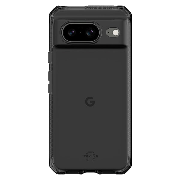 Itskins Hybrid_r Clear Case For Google Pixel 8, Black And Transparent - GGRI-HBMKC-BKTR