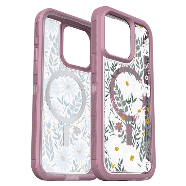 Otterbox Defender Pro Xt Clear Magsafe Case For Apple Iphone 15 Pro Max , Orchid Advice - 77-93322