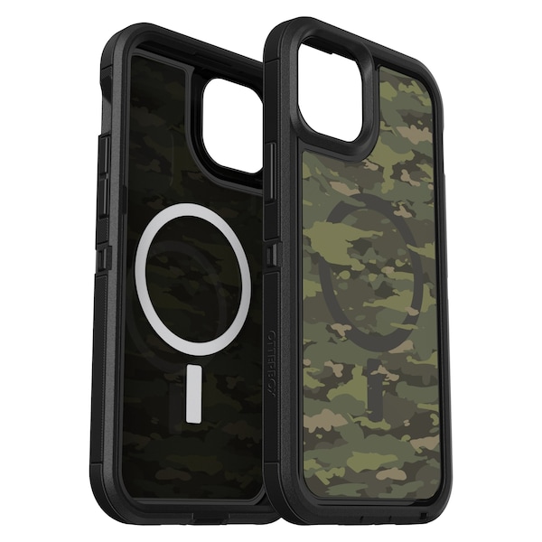Otterbox Defender Pro Xt Clear Magsafe Case For Apple Iphone 15 Plus / Iphone 14 Plus, Woodland Camo - 77-93301