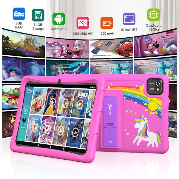 Contixo K103B 10-Inch Kids 64GB HD Tablet, Pink - K103B-PINK