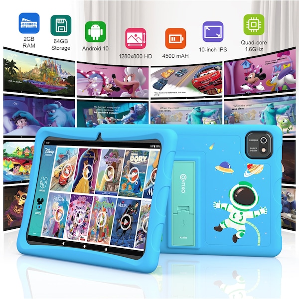 Contixo K103B 10-Inch Kids 64GB HD Tablet, Blue - K103B-BLUE