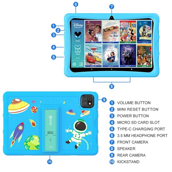 Contixo 10-Inch Kids 64GB HD Tablet - K103-A BLUE