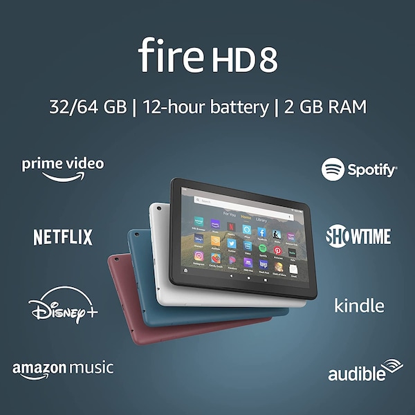 Amazon Fire HD 8 10th Generation  8  Tablet  32GB  White - AMAB07WHNNNNY