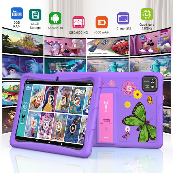 Contixo K103B 10-Inch Kids 64GB HD Tablet, Purple - K103B-PURPLE