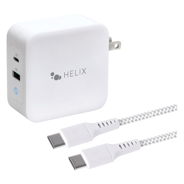 Helix Pro Series 100-Watt PD GaN USB-C Charger with 6ft Braided USB-C to USB-C Cable - ETHNBC100