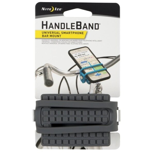 Nite Ize HandleBand Smart Phone-Mount, Silicone, Charcoal, Bar Mounting - HDB2-09-R3