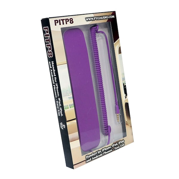 Pyle Handset For Iphone, Ipad, Ipod, And Android Phones - Easy Use - Purple - PITP8PUR