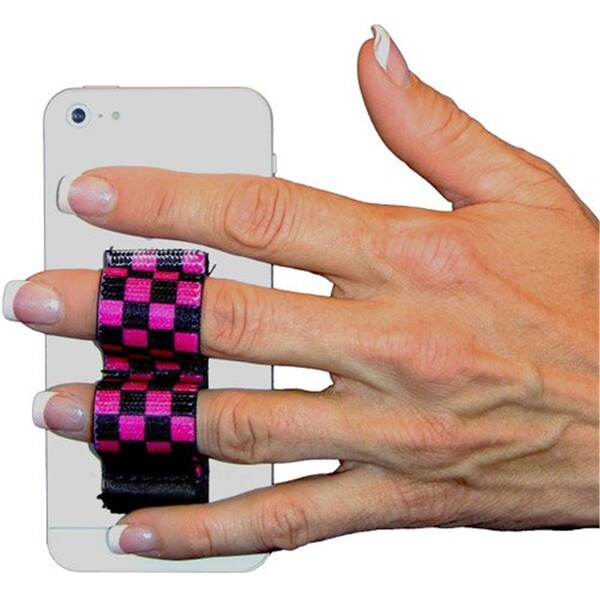 Livewire Phone Grip - Fits Most Black & Pink Checkers - LI374029