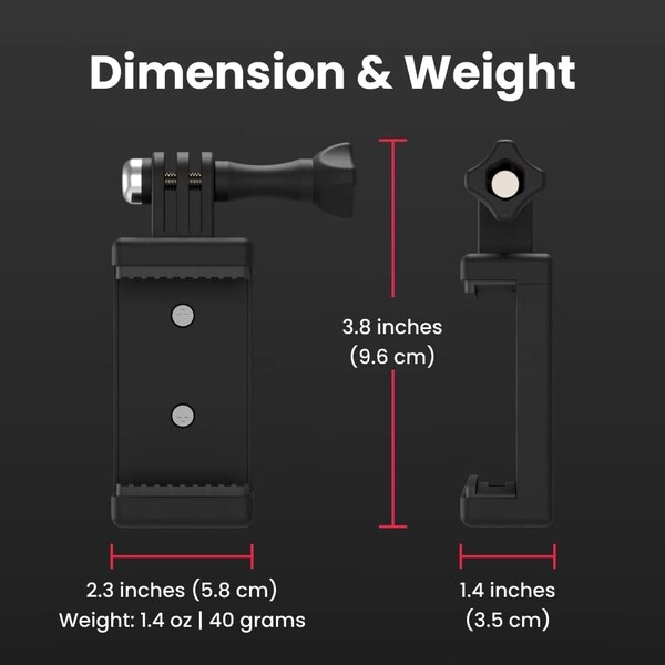 Pivo Action Mount Lightweight Smartphone Holder Stand with Universal Clamp Adapter - AM