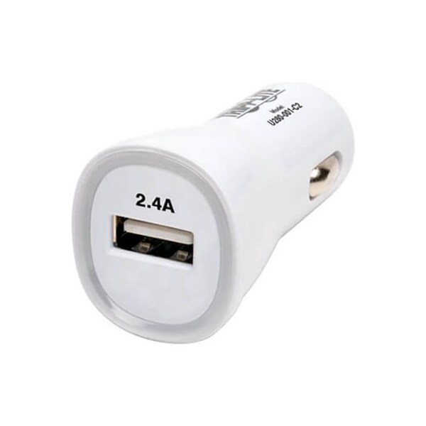 Tripp Lite Tripp Lite USB Tablet / Phone Car Charger, 5V 2.4A / 12W, White - U280-001-C2