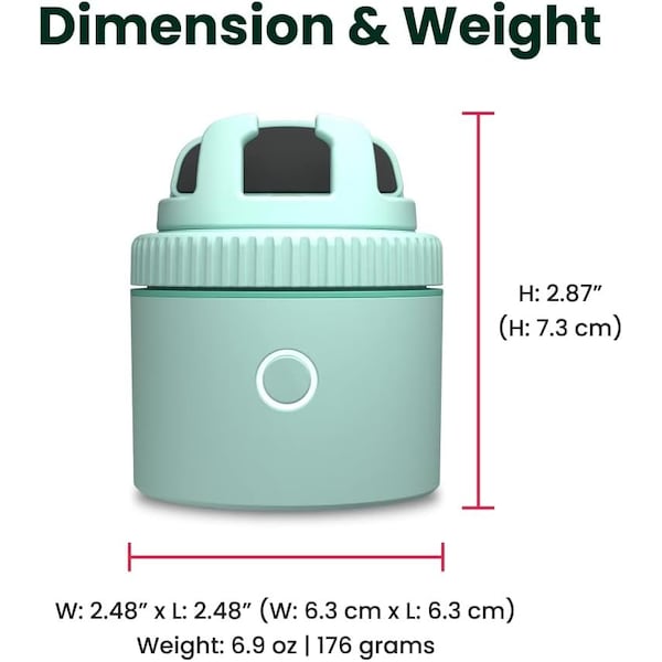 Pivo Pod Lite Auto Face Tracking Phone Holder, 360 deg. Rotation, Handsfree Video Recording - Green - PV-P1L05