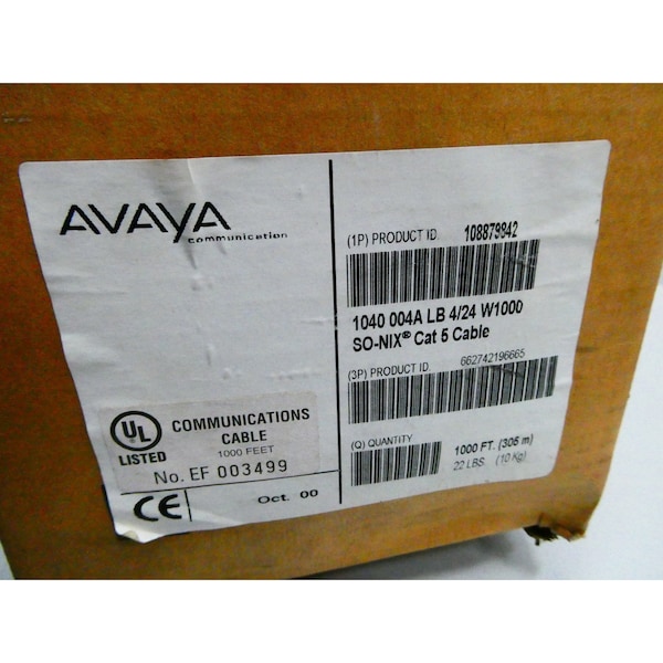 Avaya SO-NIX CAT 5 1000FT CORDSET CABLE - 1040 004A LB 4/24 W1000 108879842

Cable de juego de cables Avaya SO-NIX CAT 5 de 1000 pies - 1040 004A LB 4/24 W1000 108879842