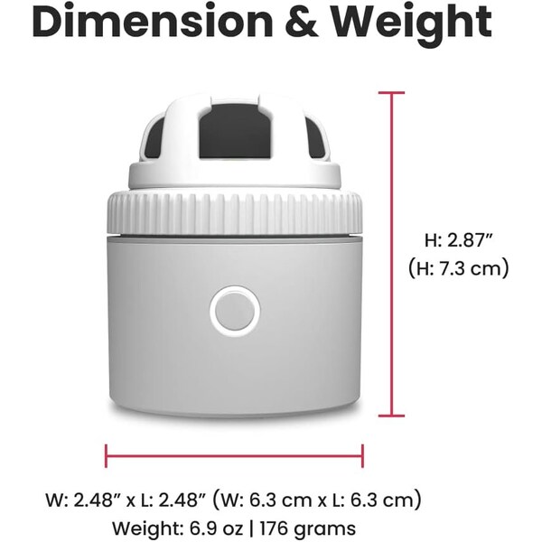 Pivo Pod Lite Auto Face Tracking Phone Holder, 360 deg. Rotation, Handsfree Video Recording - White - PV-P1L04
