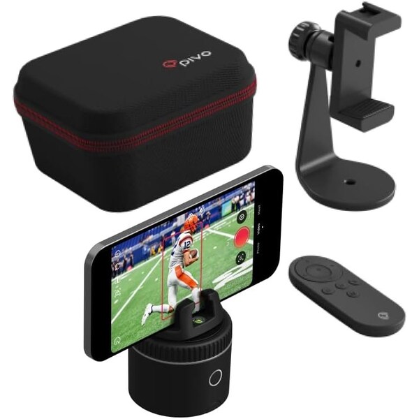Pivo Pod Auto Face Tracking Phone Holder, 360 deg. Rotationwith Remote Control, Smart Mount, Travel Case - GSPS