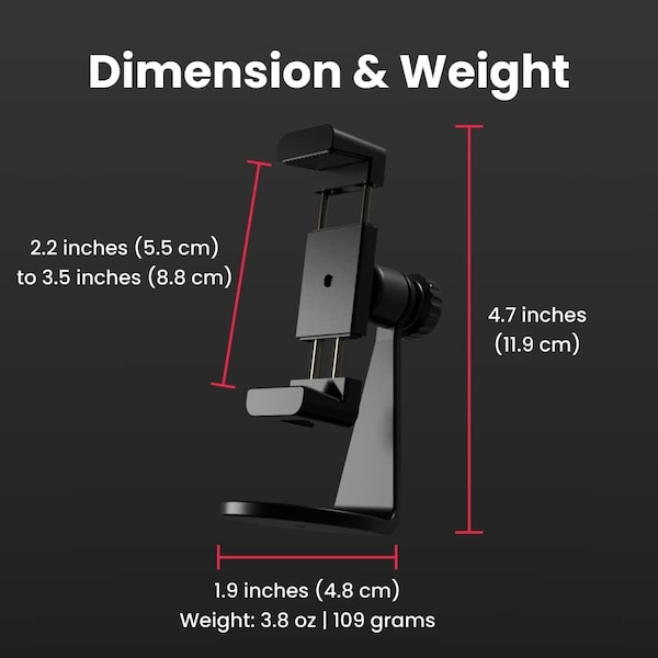 Pivo Smart Mount Adjustable 360 deg. Vertical and Horizontal Smartphone Aluminum Holder Stand - SM