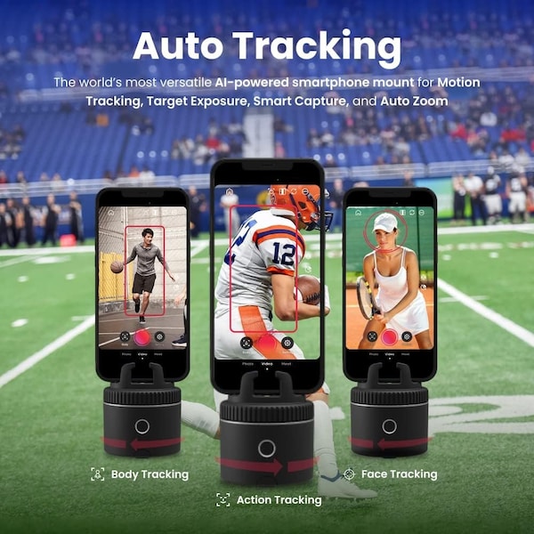 Pivo Pod Auto Face Tracking Phone Holder, 360 deg. Rotation, 6 Speed with Remote Control - NPVS