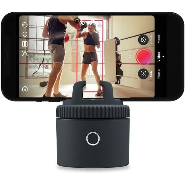 Pivo Pod Lite Fitness Tracking Phone Holder, Auto 360 deg. Rotation, Handsfree Video Recording - Gray - PV-P1L06