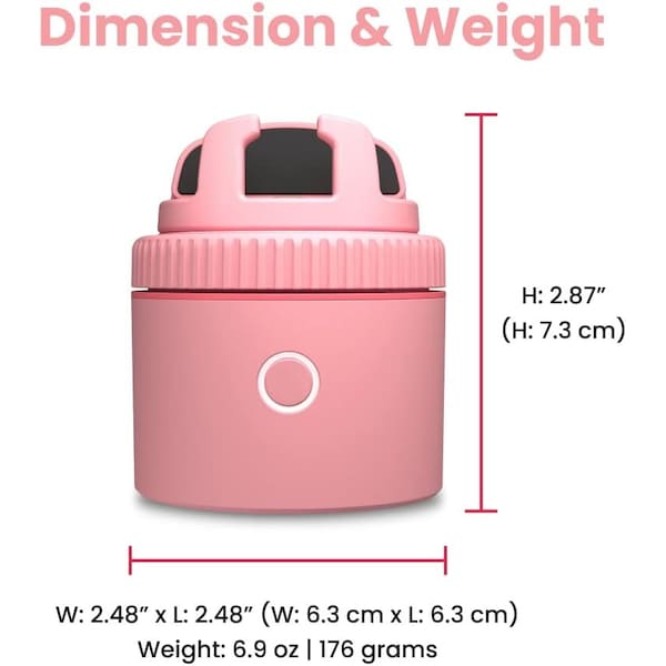 Pivo Pod Lite Auto Face Tracking Phone Holder, 360 deg. Rotation, Handsfree Video Recording - Pink - PV-P1L01