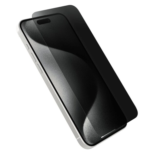 Otterbox Premium Pro Glass Antimicrobial Privacy Screen Protector For Apple Iphone 15 Pro Max , Clear - 77-94012