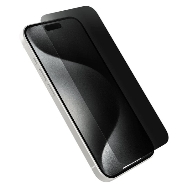 Otterbox Premium Pro Glass Antimicrobial Privacy Screen Protector For Apple Iphone 15 Pro , Clear - 77-94002