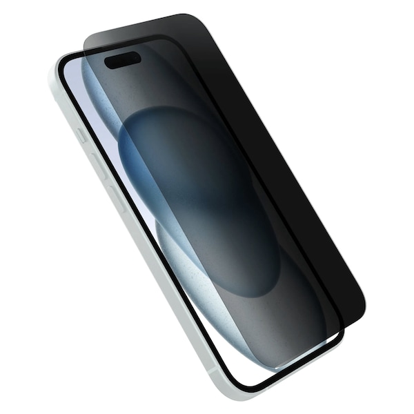 Otterbox Premium Pro Glass Antimicrobial Privacy Screen Protector For Apple Iphone 15 , Clear - 77-94017