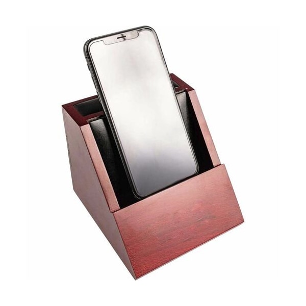 Dacasso Cell Phone Holder, 5-1/10inx4-3/5inx4in, Rosewood/BK - DACA8050