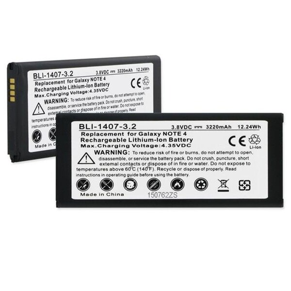 Empire Empire BLI-1407-3.2 Samsung Galaxy Note 4 EB-BN910BBU 3.85V 3.22Ah Li-ion Battery with NFC - 12.4 watt - BLI-1407-3.2