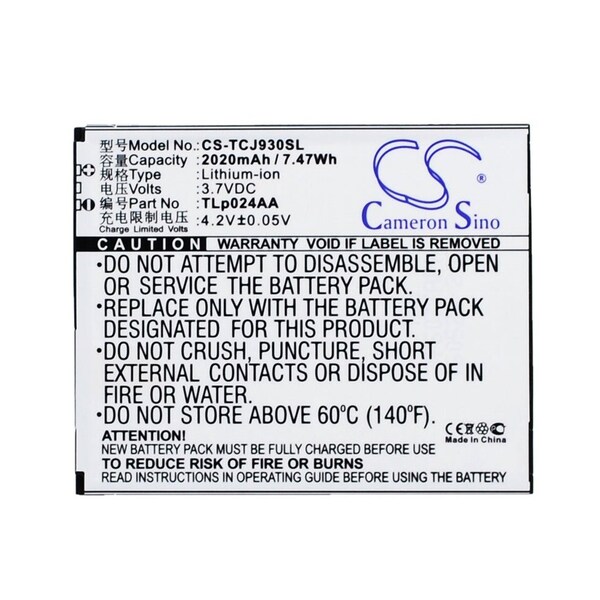 Bsc Preferred TCL J930 J930T J936D Mobile Phone Replacement Battery - CS-TCJ930SL