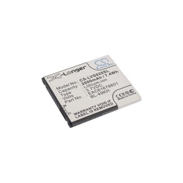 Bsc Preferred Verizon Spectrum Spectrum 4G VS920 2000mAh Mobile Phone Replacement Battery - CS-LVS920SL.2