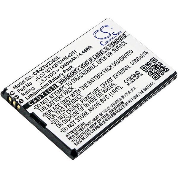 Bsc Preferred ZTE Flip MF30 WiFi 1200mAh Mobile Phone Repl. Battery - CS-ZTU230SL.18