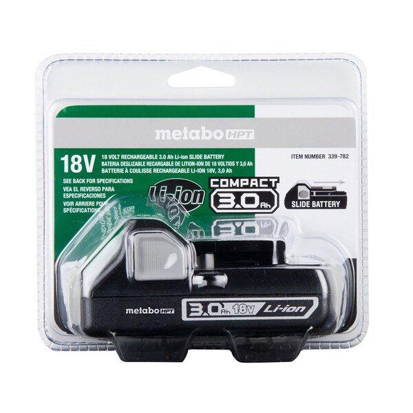 Metabo Hpt 18V Cordless Li-Ion 3.0Ah Slide Compact Battery - 339782M