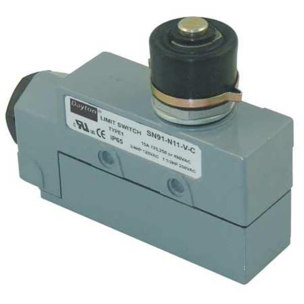 Interruptor de límite Dayton, émbolo, SPDT, 15A @ 480V AC, Ubicación del actuador: Superior - 12T910