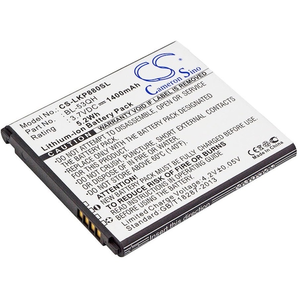 Bsc Preferred Metropcs 4G LGMS870 MS870 1400mAh Mobile Phone Replacement Battery - CS-LKP880SL.2