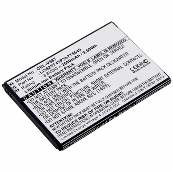 Dantona Dantona Industries CEL-V987 Replacement Cell Phone Battery for ZTE LI3825T43P3H775549 - CEL-V987